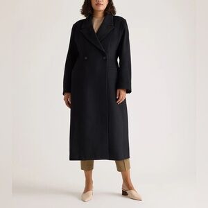 Quince Women Wool
Cashmere Tailored Long Coat Black‎ Outerwear M